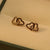 Fancy Unique Heart Design Golden Crystal Earrings For Girls/Women