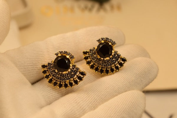 Stylish Design Jarao Black Stones Earrings For Girls/women.