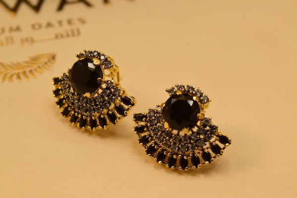 Stylish Design Jarao Black Stones Earrings For Girls/women.