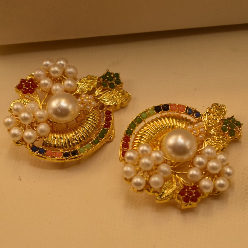 Fancy Design Golden White Stone Earrings For Girls/women.