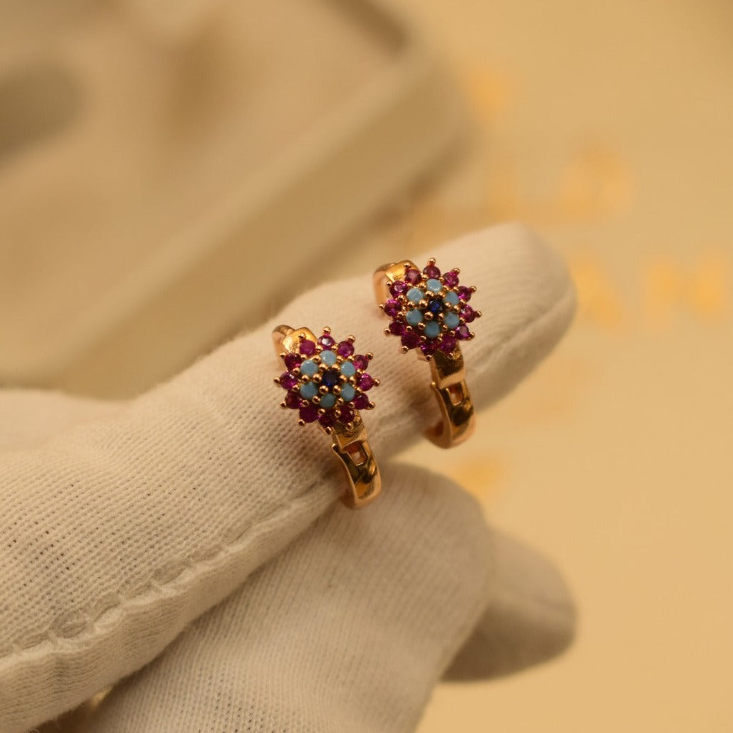 Fancy Design Golden Multicolor Stones  Earrings For Girls/women.