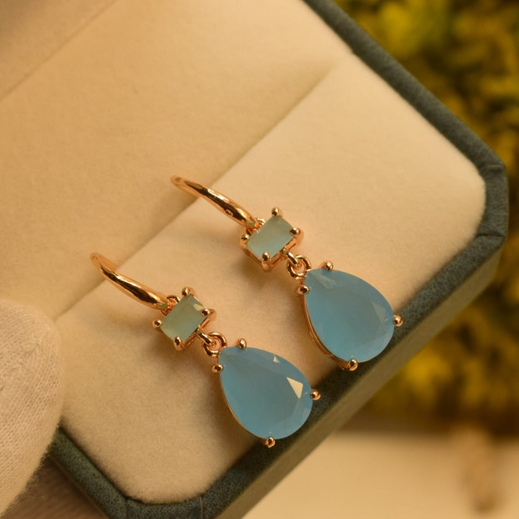 Unique Design Black/Sky blue Stone Earrings For Girls/women.