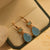 Unique Design Black/Sky blue Stone Earrings For Girls/women.