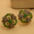 Fancy Design Jarao Heart Design Green Stone Earrings For Girls/women.
