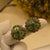 Fancy Design Jarao Heart Design Green Stone Earrings For Girls/women.