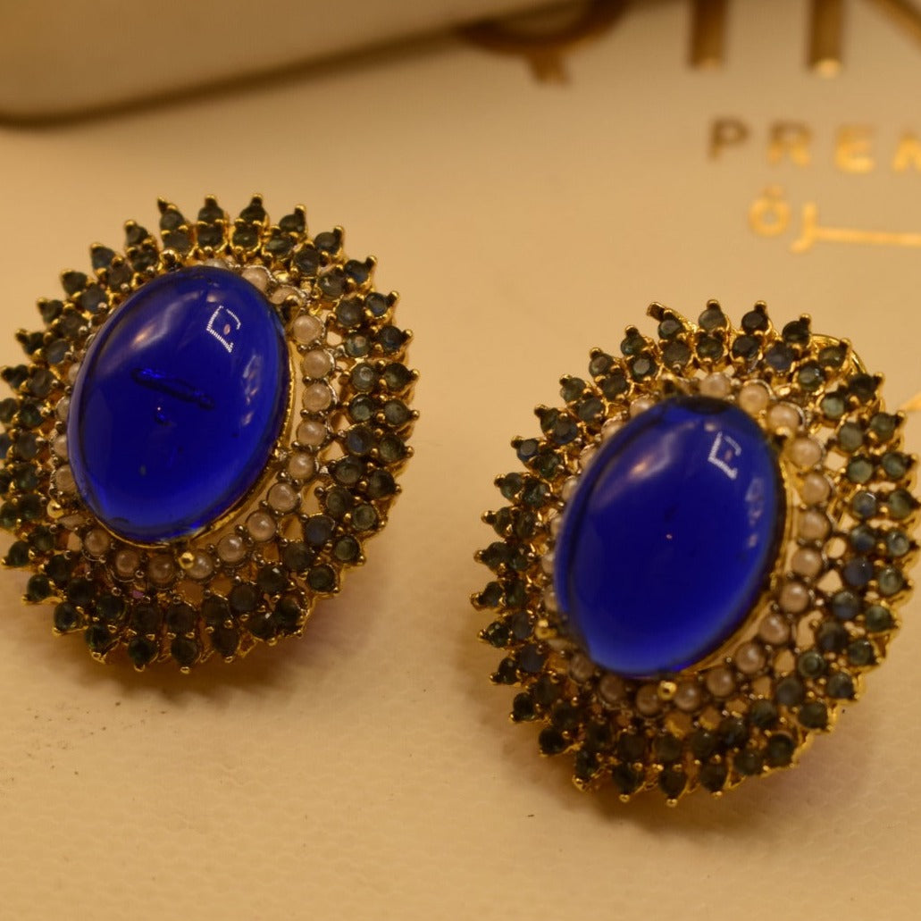 Stylish Design Jarao Blue Stone Earrings For Girls/women.