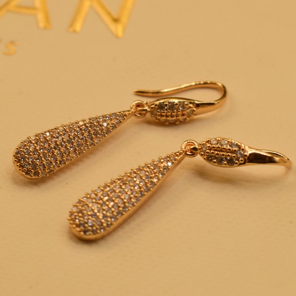 Elegant Design Golden Crystal Stone Earrings For Girls/women