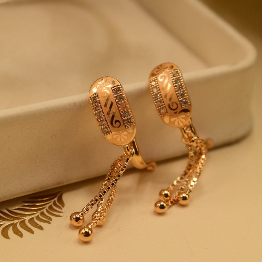 Unique Design Real Stone Gold Plated Earrings For Girls/women.