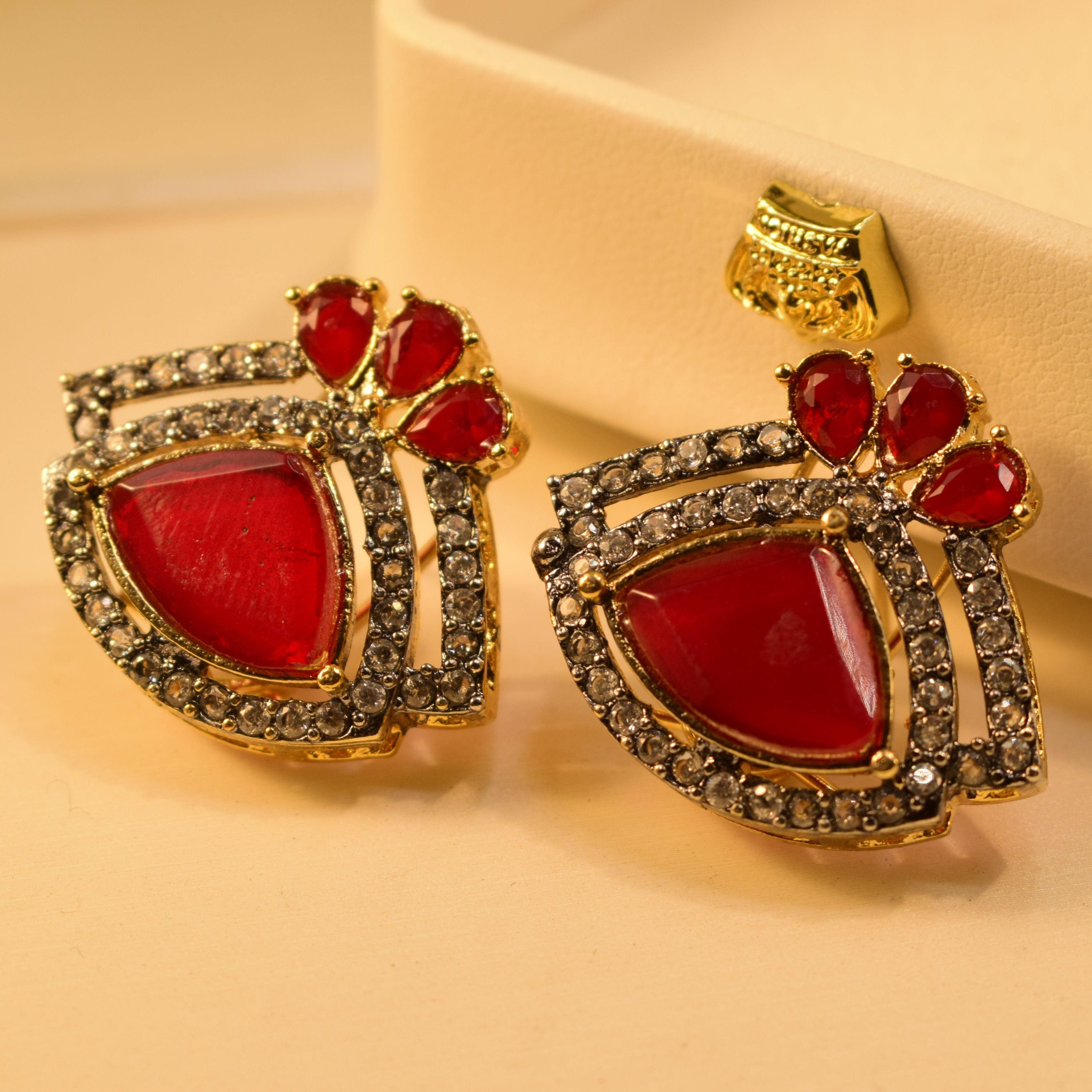 Stylish Real Stone Design Earrings For Girls/women