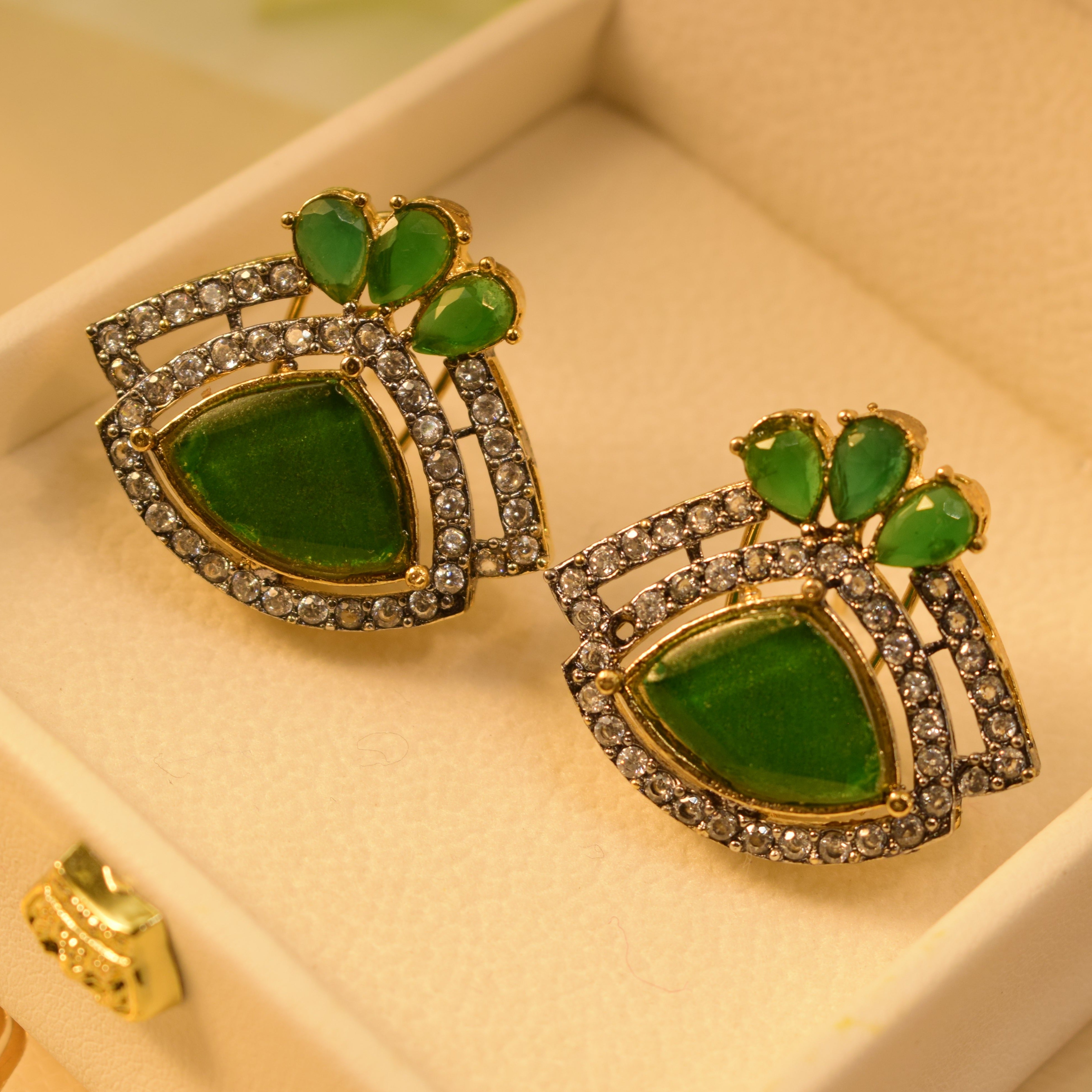 Stylish Real Stone Design Earrings For Girls/women