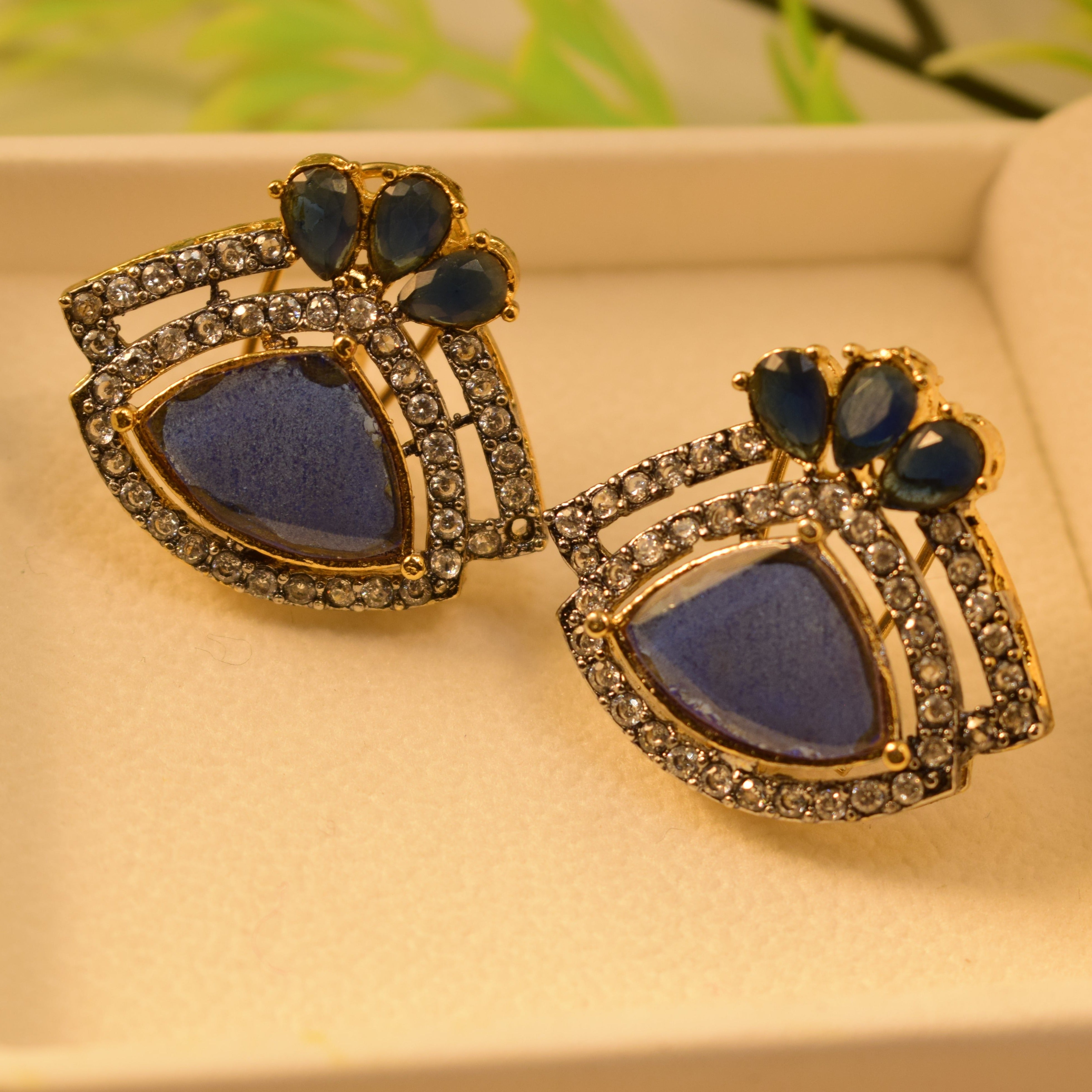 Stylish Real Stone Design Earrings For Girls/women