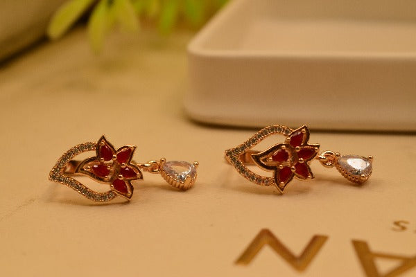 Beautiful Red Stone Earrings For Girls/women