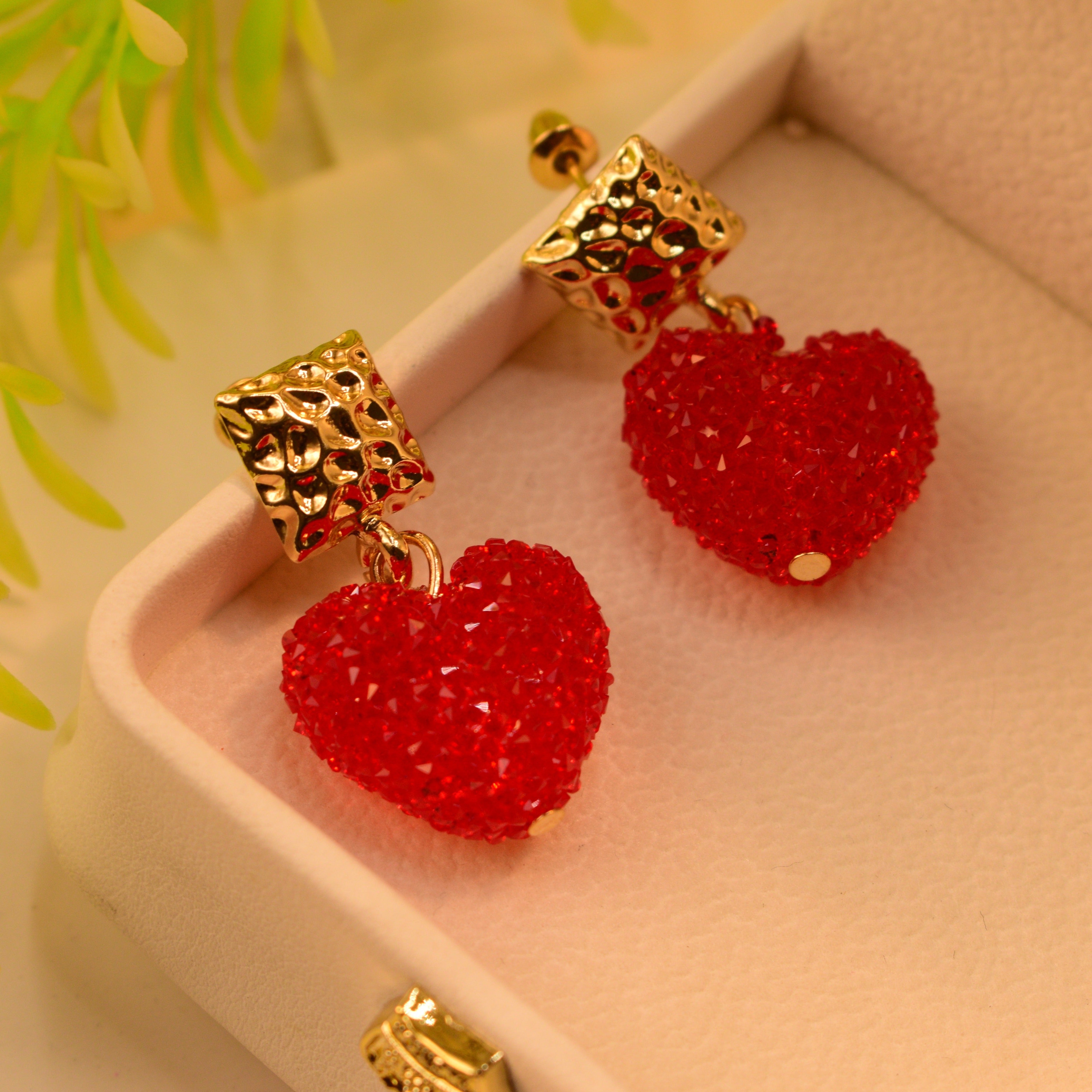 Stylish Heart Design Gold Plated Earrings For Girls/Women