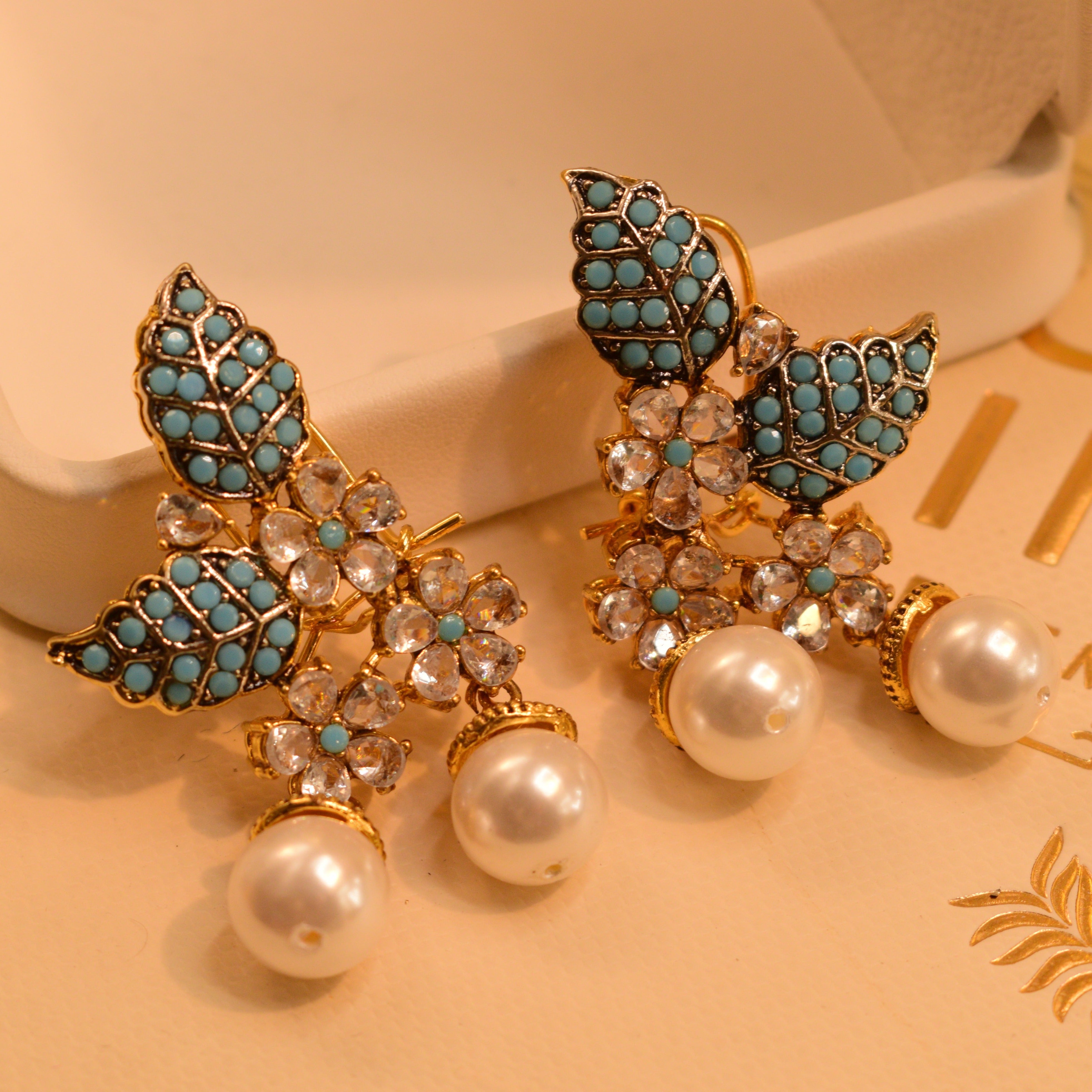 Stylish Design Real Stones Earrings For Girls/women