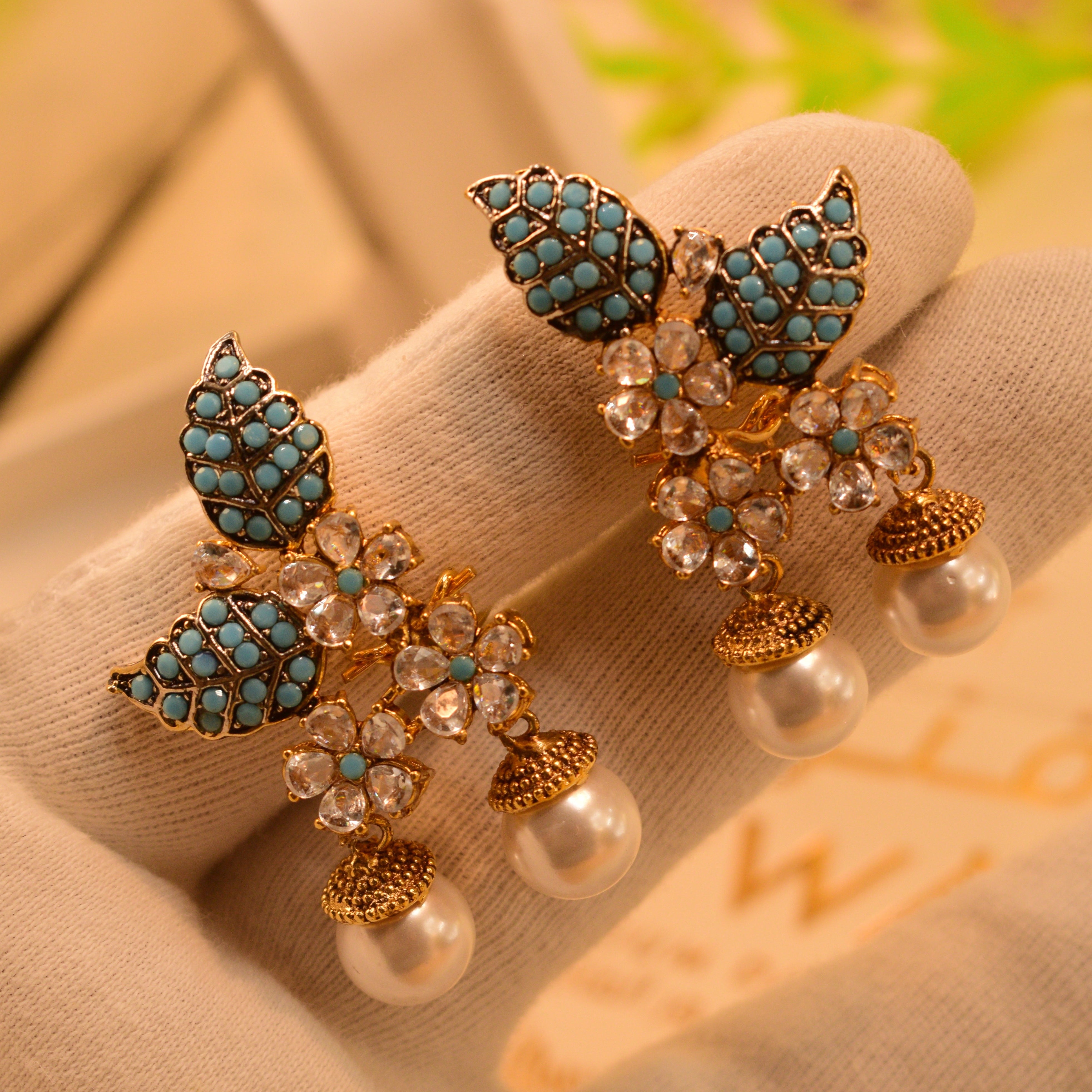 Stylish Design Real Stones Earrings For Girls/women