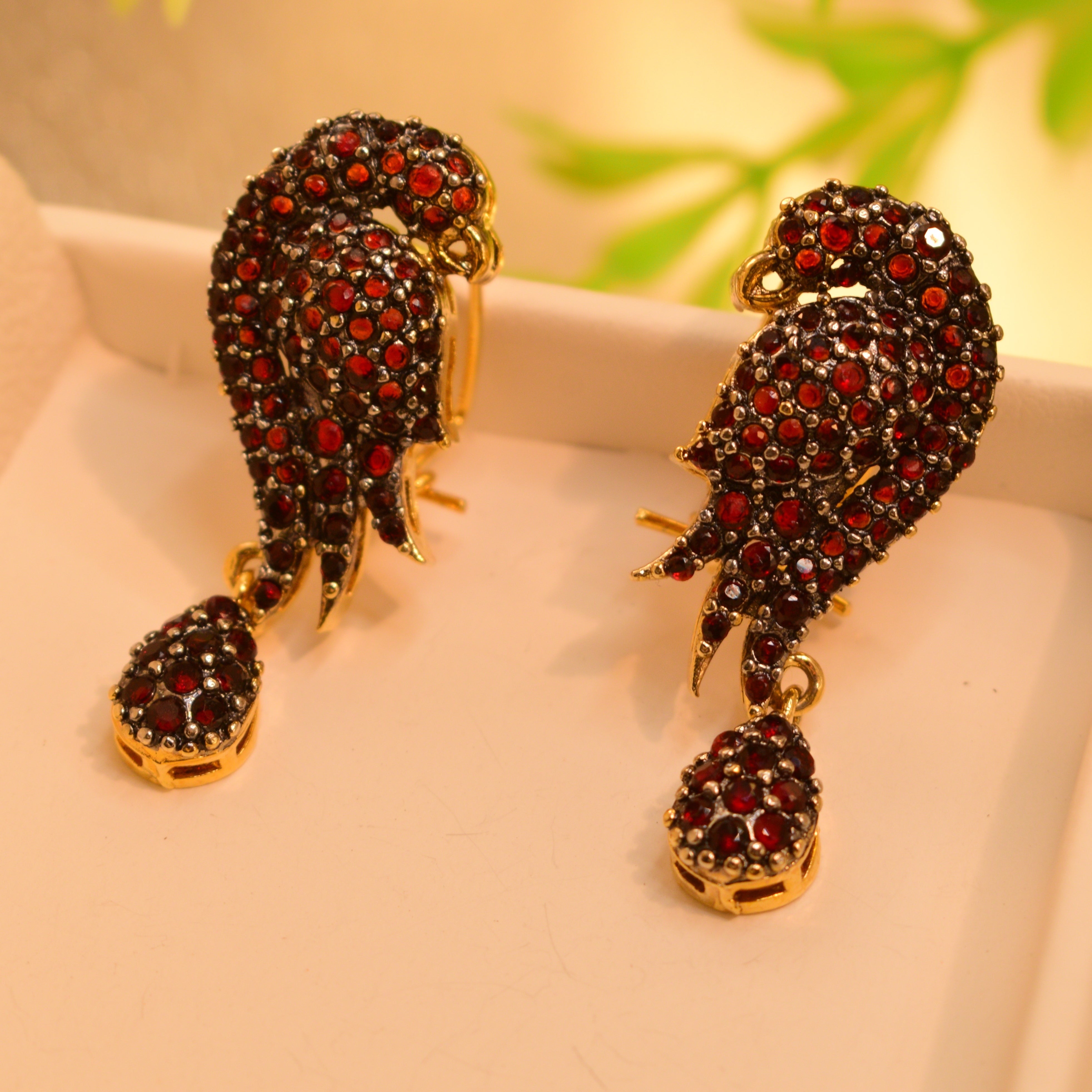 Parrot Design Real Stones Earrings For Girls/women