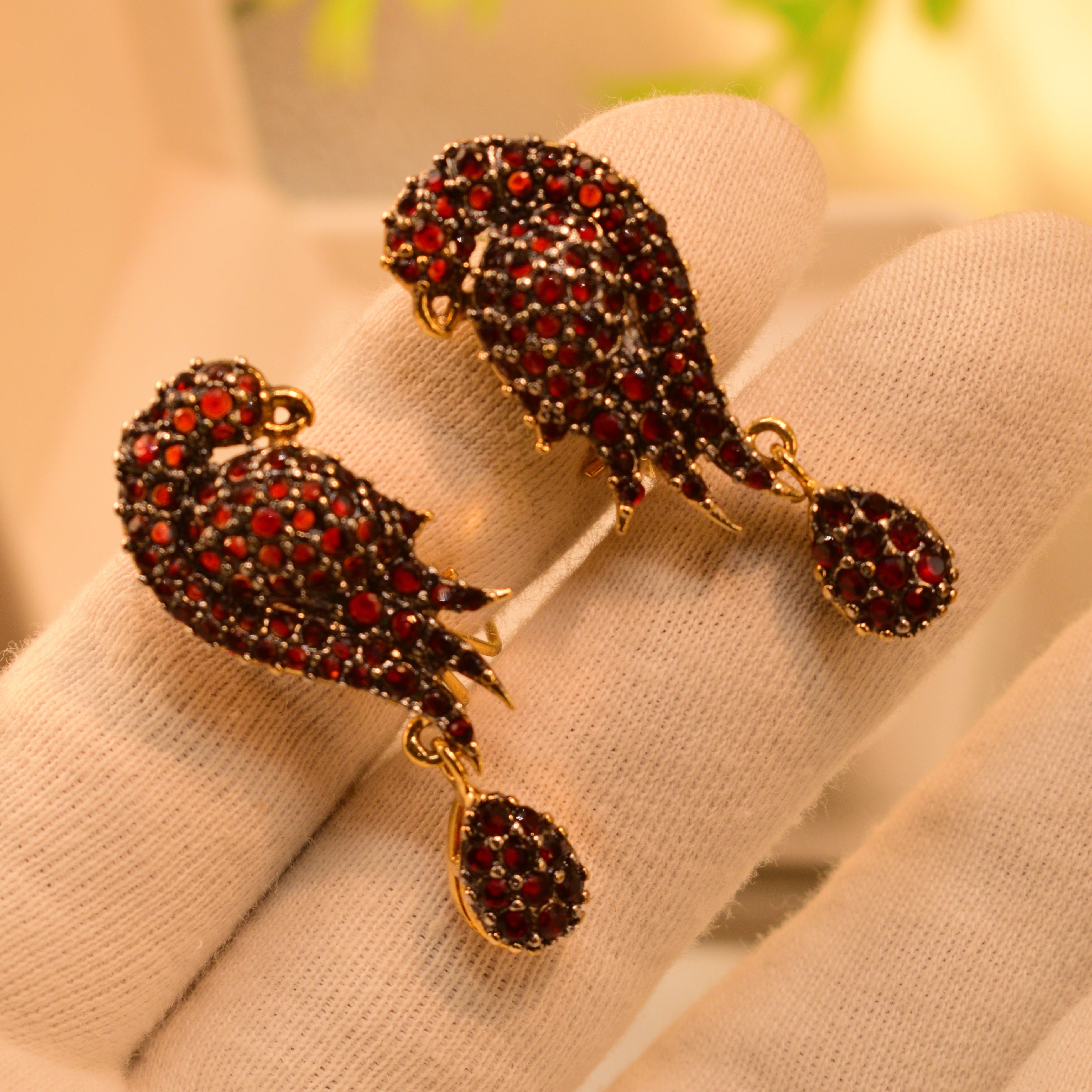 Parrot Design Real Stones Earrings For Girls/women