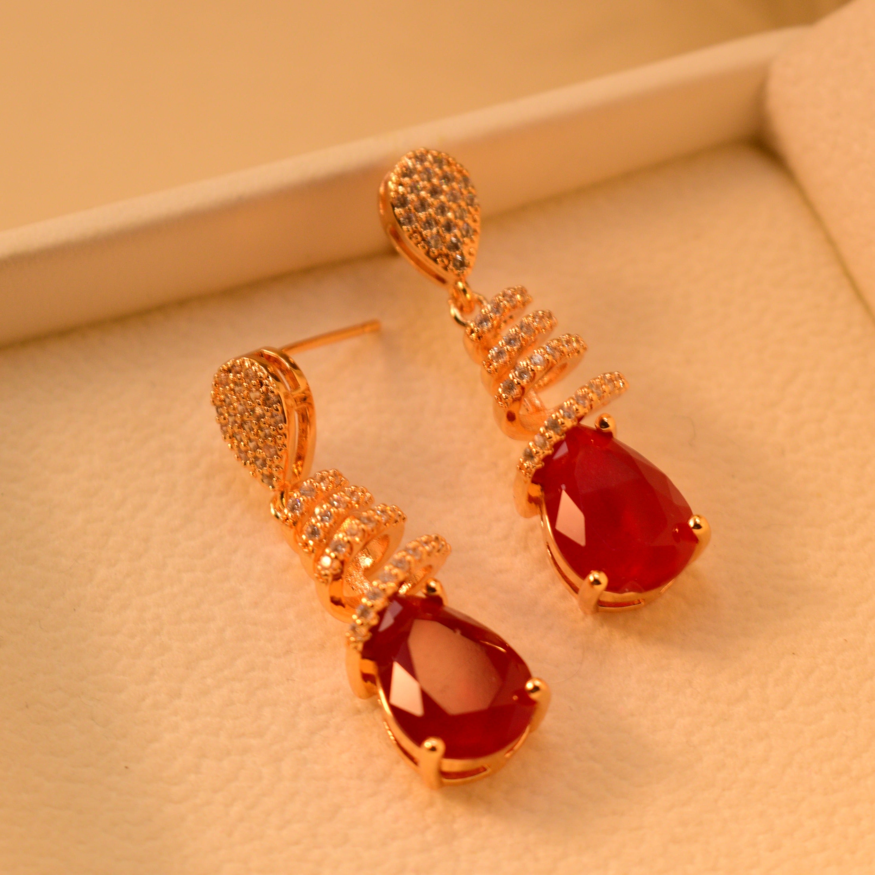 Glorious Korean Gemstone Earrings For Girls/Women