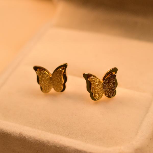 Elegant Butterfly Design Gold Plated Earrings For Girls/women