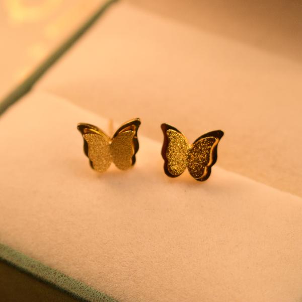 Elegant Butterfly Design Gold Plated Earrings For Girls/women