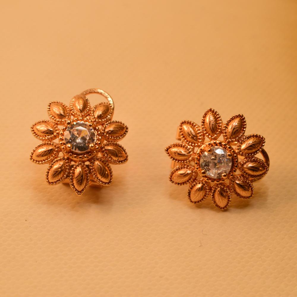 Luminous Sunflower Shaped Gold Plated Earrings For Girls/women