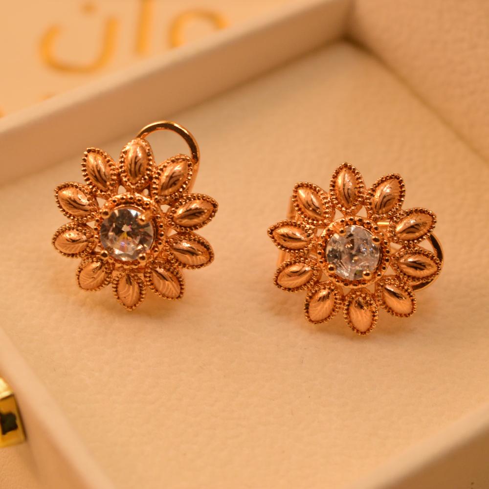 Luminous Sunflower Shaped Gold Plated Earrings For Girls/women