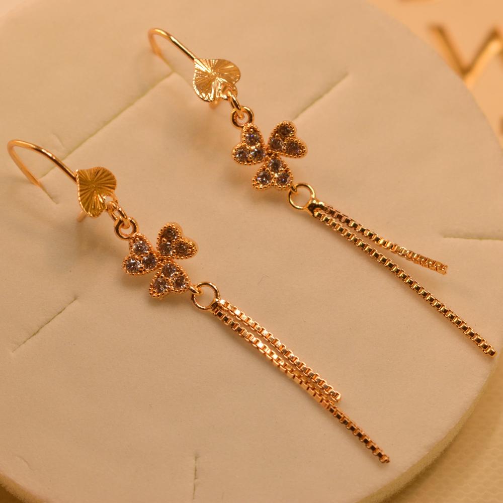 Gorgeous Hearts Design Gold Plated Hoop Earrings For Girls/women