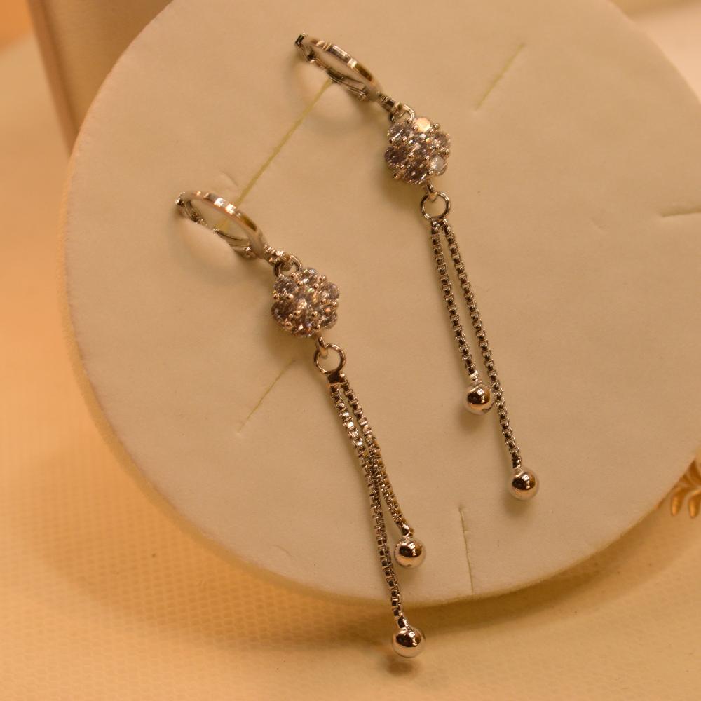 Luxury Fancy Design Silver Hoop Earrings For Girls/women