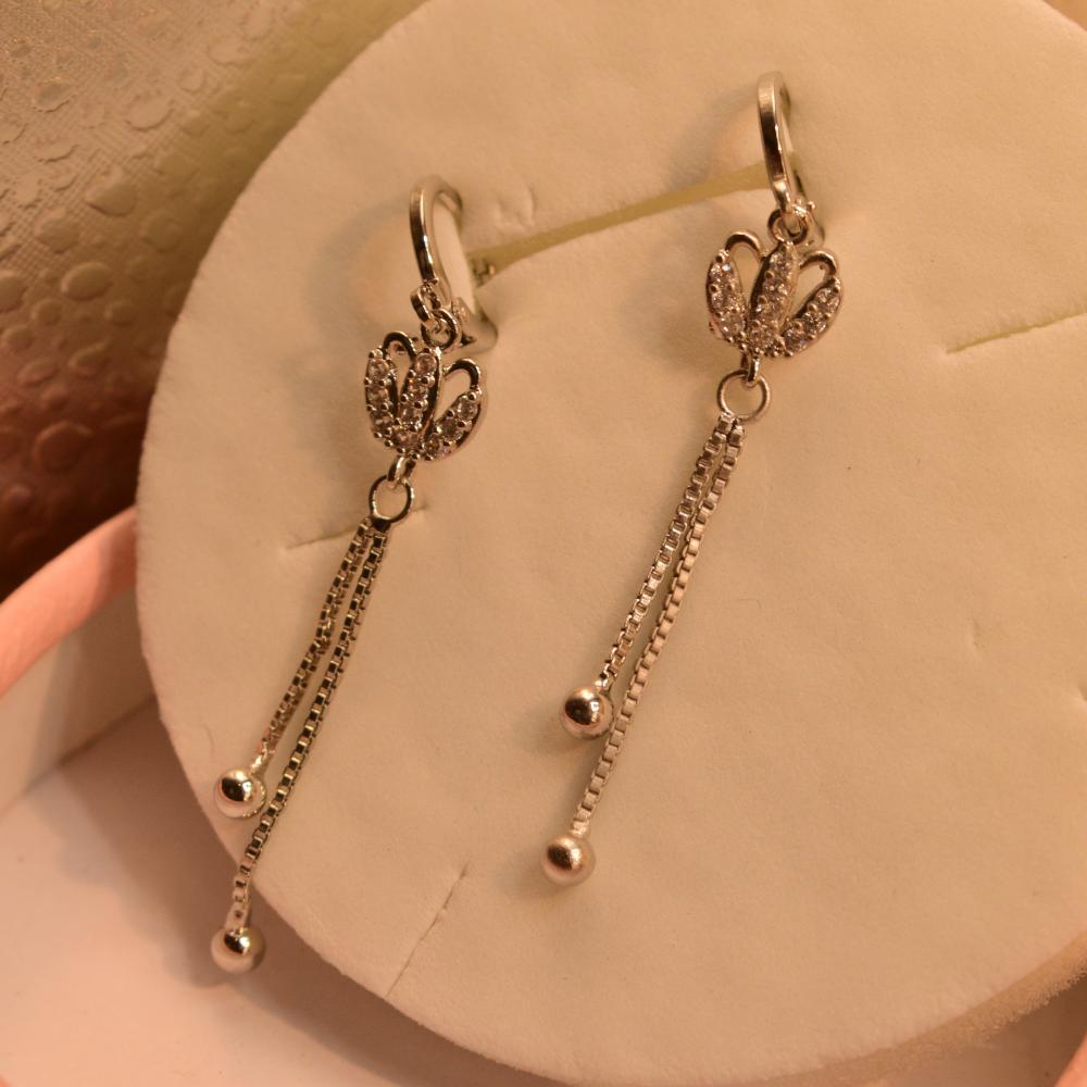 Gorgeous Beautiful Design Silver Hoop Earrings For Girls/women