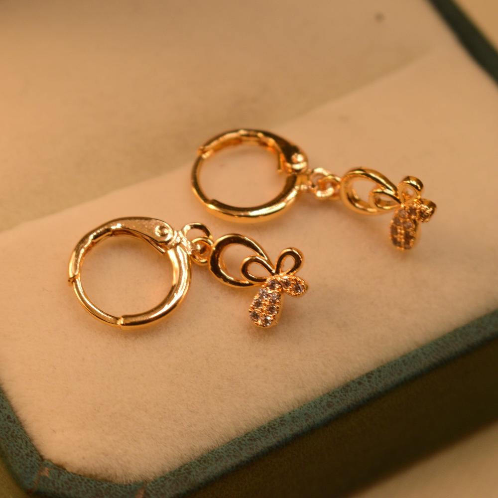 Beautiful Luminous Gold Plated Earrings For Girls/women