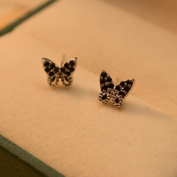 Fancy Butterfly Design Crystal Stones Silver Tops For Girls/women