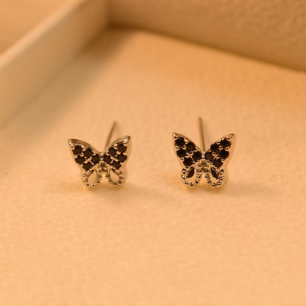 Fancy Butterfly Design Crystal Stones Silver Tops For Girls/women