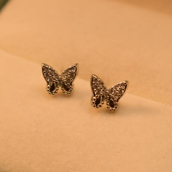 Elegant Butterfly Shaped Real Stones Silver Tops For Girls/women