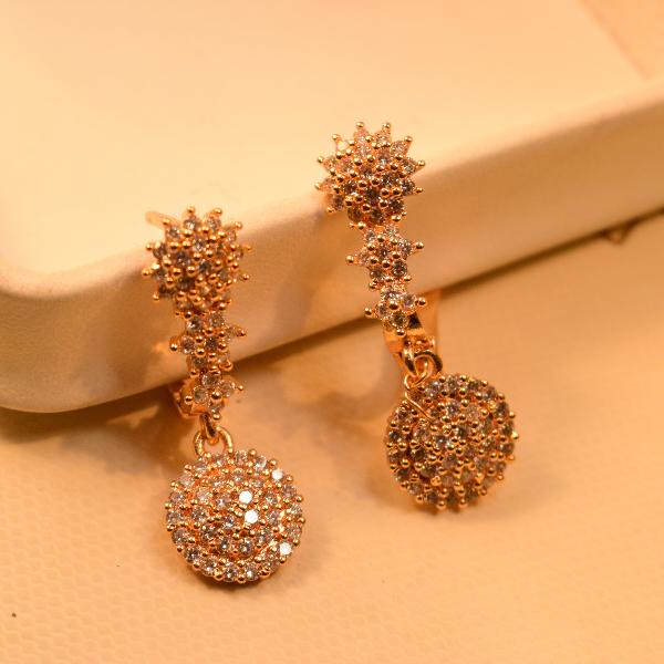 Glamorous 24K Gold Plated Crystal Stones Earrings For Girls/women