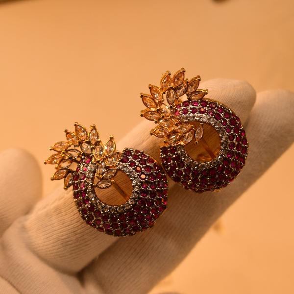 Elegant Pineapple Design Crystal Stones Earrings for Girls/Women