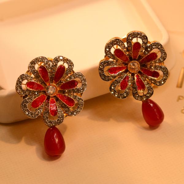 Luminous Flower Design Real Stones Earrings for Girls/Women