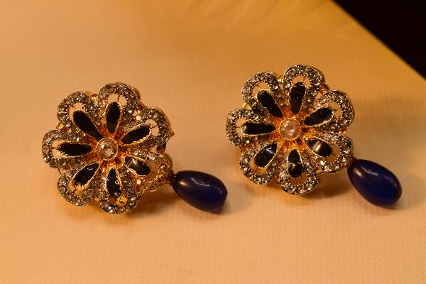 Luminous Flower Design Real Stones Earrings for Girls/Women