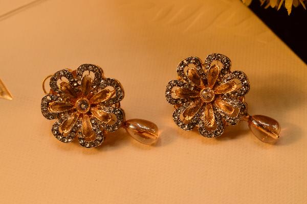 Luminous Flower Design Real Stones Earrings for Girls/Women