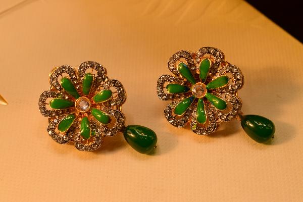 Luminous Flower Design Real Stones Earrings for Girls/Women