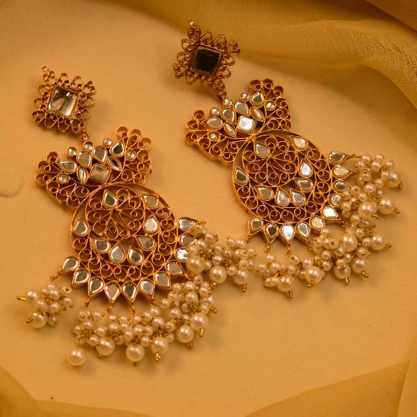 24K Gold Plated Indian Kundan Earrings for Girls/Women