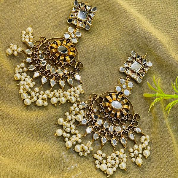 24K Gold Plated Indian Kundan Earrings for Girls/Women