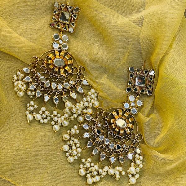 24K Gold Plated Indian Kundan Earrings for Girls/Women