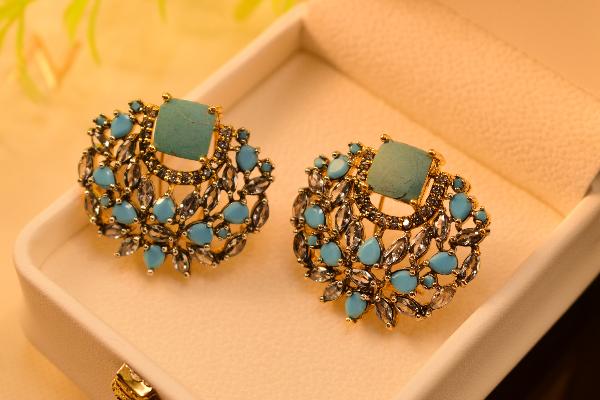 Glamorous Fancy Design Real Stones Earrings for Girls/Women