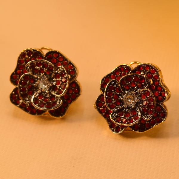 Stylish Flower Design Real Stones Jarao Earrings for Girls/Women