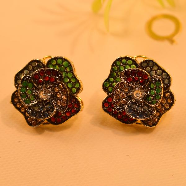 Stylish Flower Design Real Stones Jarao Earrings for Girls/Women