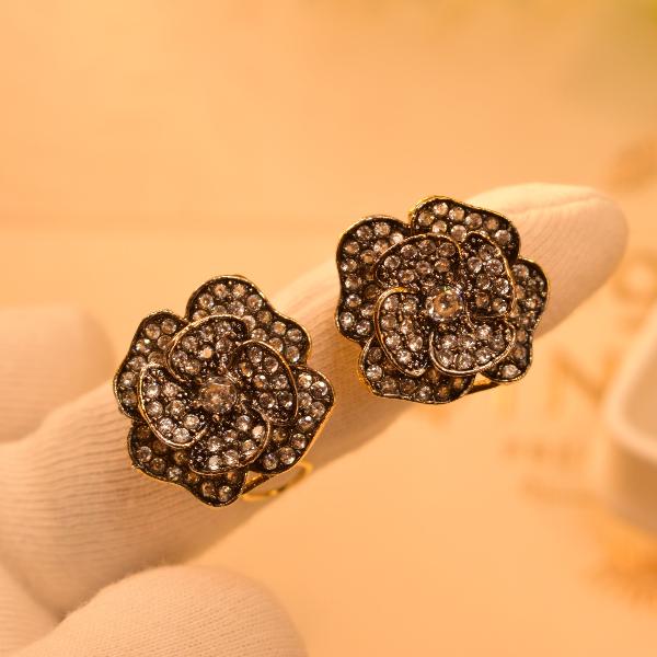 Stylish Flower Design Real Stones Jarao Earrings for Girls/Women