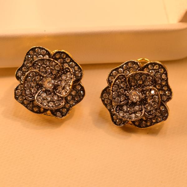 Stylish Flower Design Real Stones Jarao Earrings for Girls/Women