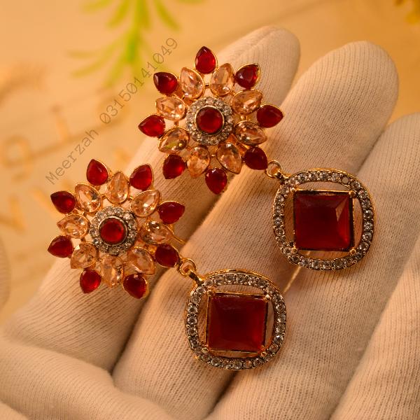 Glamorous Luminous Design Real Stones Earrings for Girls/Women