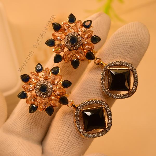 Glamorous Luminous Design Real Stones Earrings for Girls/Women