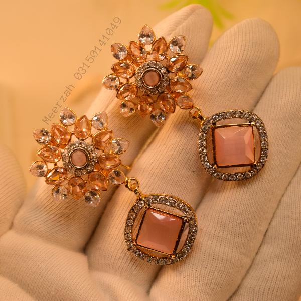 Glamorous Luminous Design Real Stones Earrings for Girls/Women